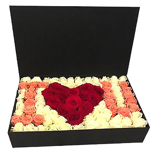 Фото товара 101 роза в коробке "I love you" в Херсоне