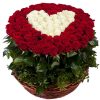 Фото товара 101 роза сердце в корзине в Херсоне