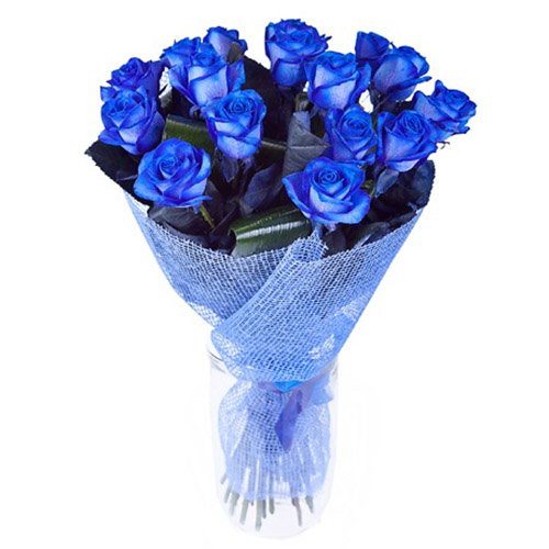 Фото товара 17 синих роз (крашеных) в Херсоне