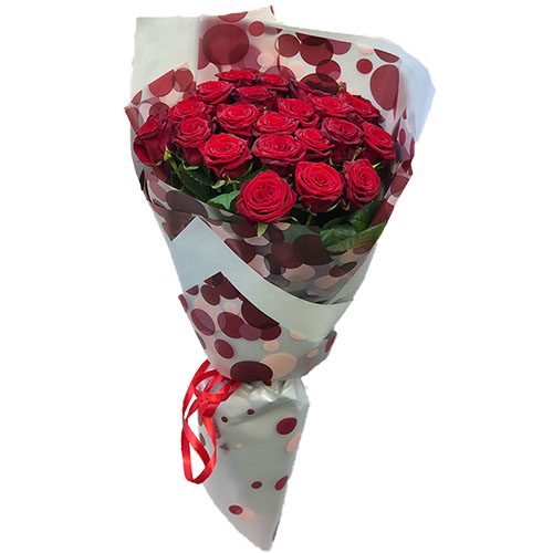 Фото товара 21 красная роза в упаковке в Херсоне
