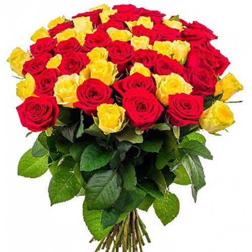 Фото товара 51 роза красная и желтая в Херсоне