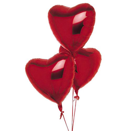 Фото товара 3 фольгированных шарика в форме сердца в Херсоне