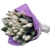 Фото товара "Сахарная вата" 51 белый тюльпан в корзине в Херсоне