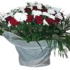 Фото товара 100 красно-белых роз в корзине в Херсоне