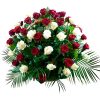 Фото товара 100 красно-белых роз в корзине в Херсоне