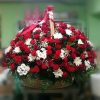 Фото товара 100 алых роз "Пламя" в корзине в Херсоне
