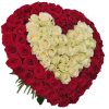 Фото товара Сердце 101 роза красная, белая в Херсоне