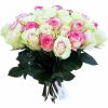 Фото товара 33 кремовые и розовые розы в Херсоне