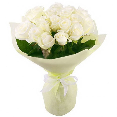 Фото товара 19 білих троянд в Херсоне