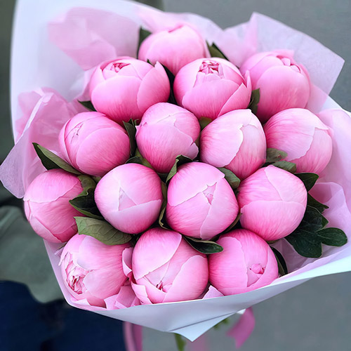 Фото товара 15 розовых пионов в Херсоне
